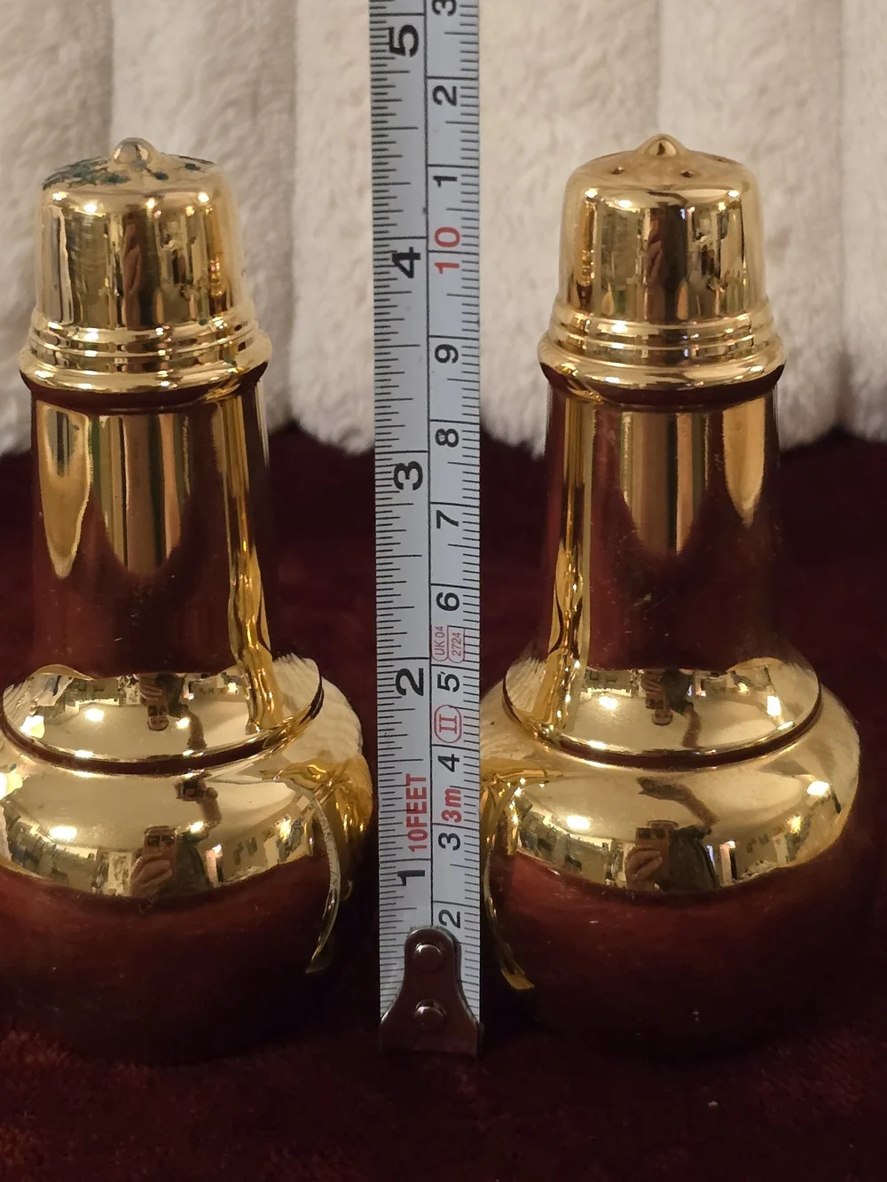 Vintage International Silver Co Gold Tone Salt & Pepper Shakers Set 4